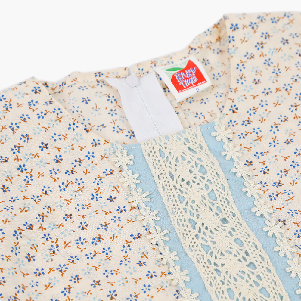 Newborn Girls Half Sleeves Frock - Blue, Newborn Girls Frocks, Chase Value, Chase Value