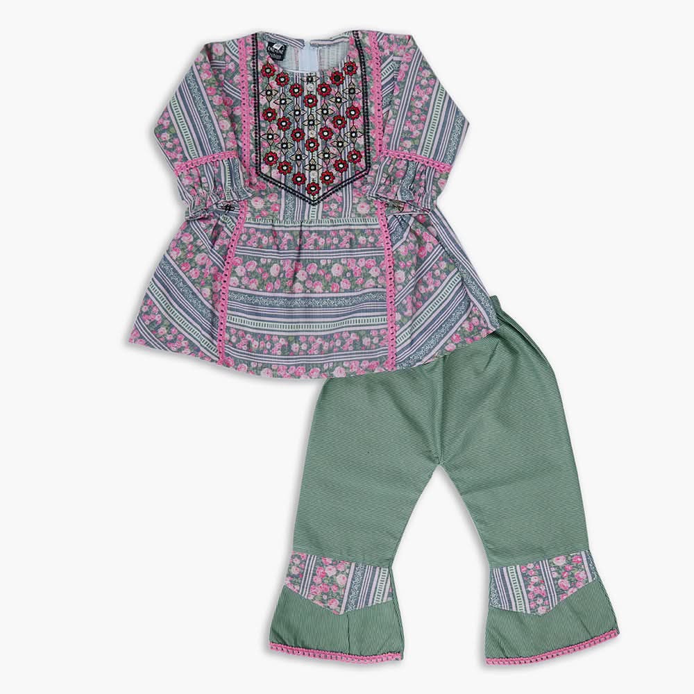 Girls Embroidered Shalwar Suit - Pink, Girls Shalwar Kameez, Chase Value, Chase Value