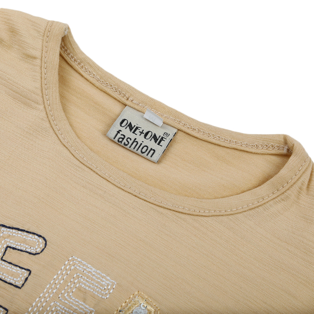 Girl Full Sleeves Tight Suit - Beige, Girls Suits, Chase Value, Chase Value