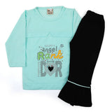 Girl Full Sleeves Tight Suit - Cyan, Girls Suits, Chase Value, Chase Value