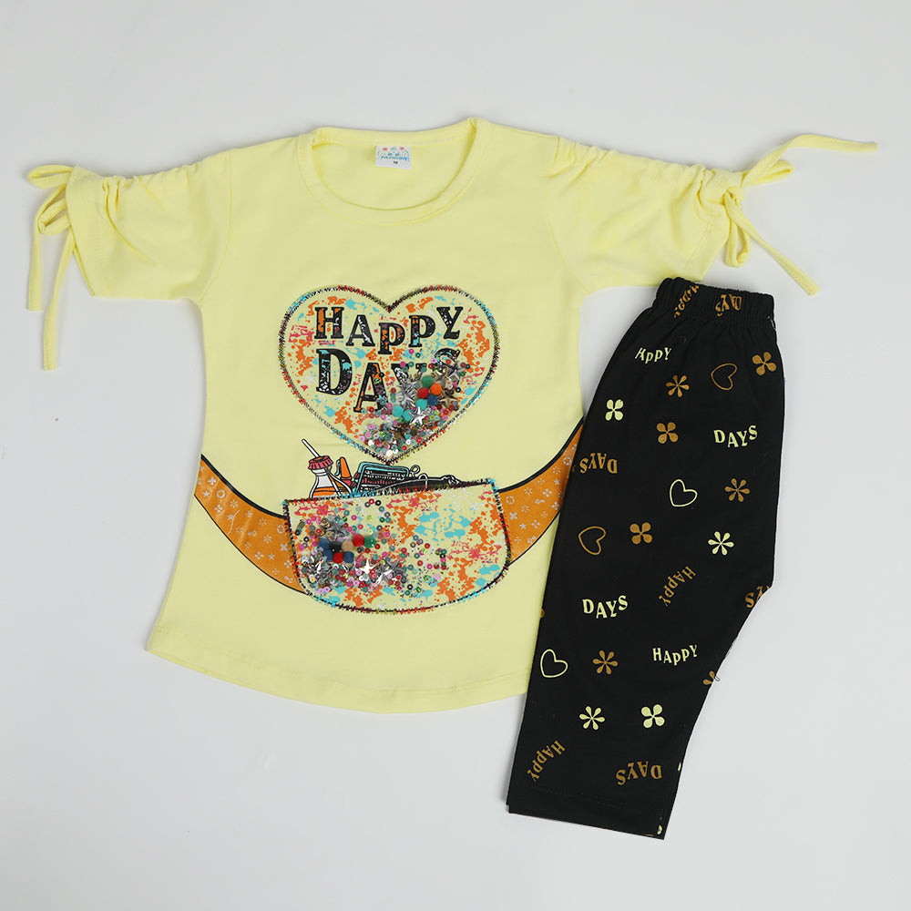 Girls Half Sleeves Suit - Yellow, Girls Suits, Chase Value, Chase Value