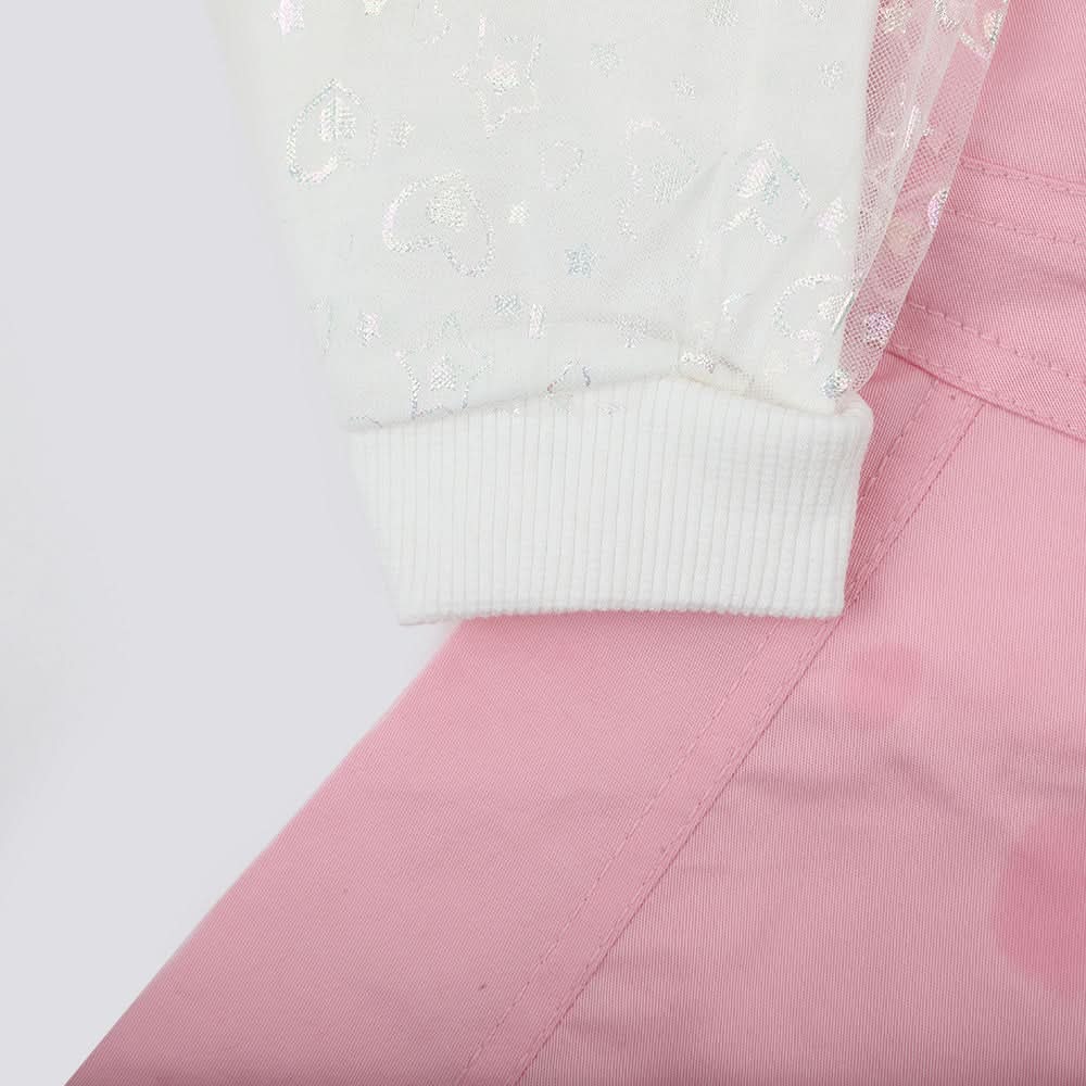 Girls Full Sleeves 3pcs Suit - Pink, Girls Suits, Chase Value, Chase Value