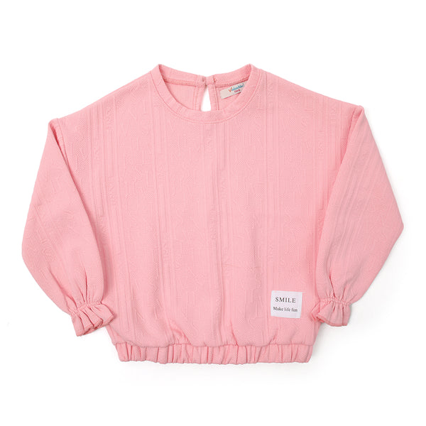 Girls Full Sleeves Sweat Shirt - Pink