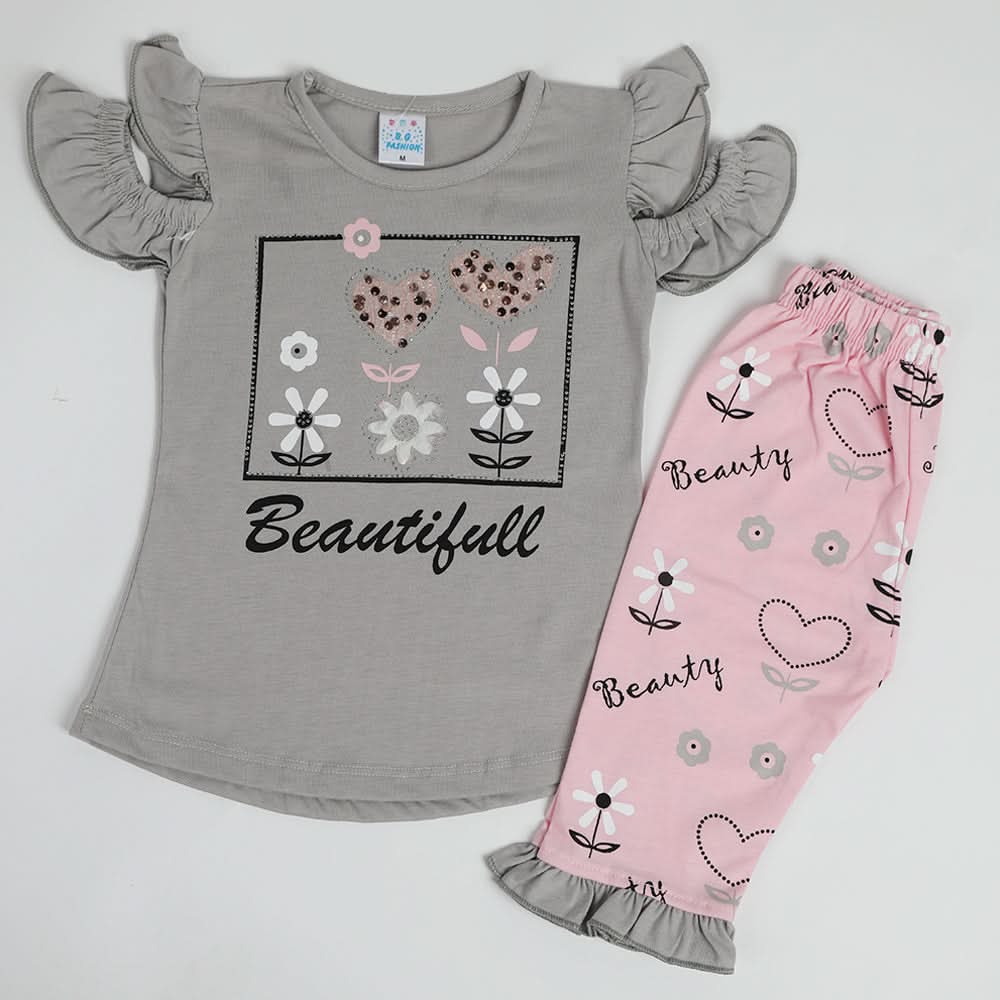 Girls Half Sleeves Suit - Grey, Girls Suits, Chase Value, Chase Value