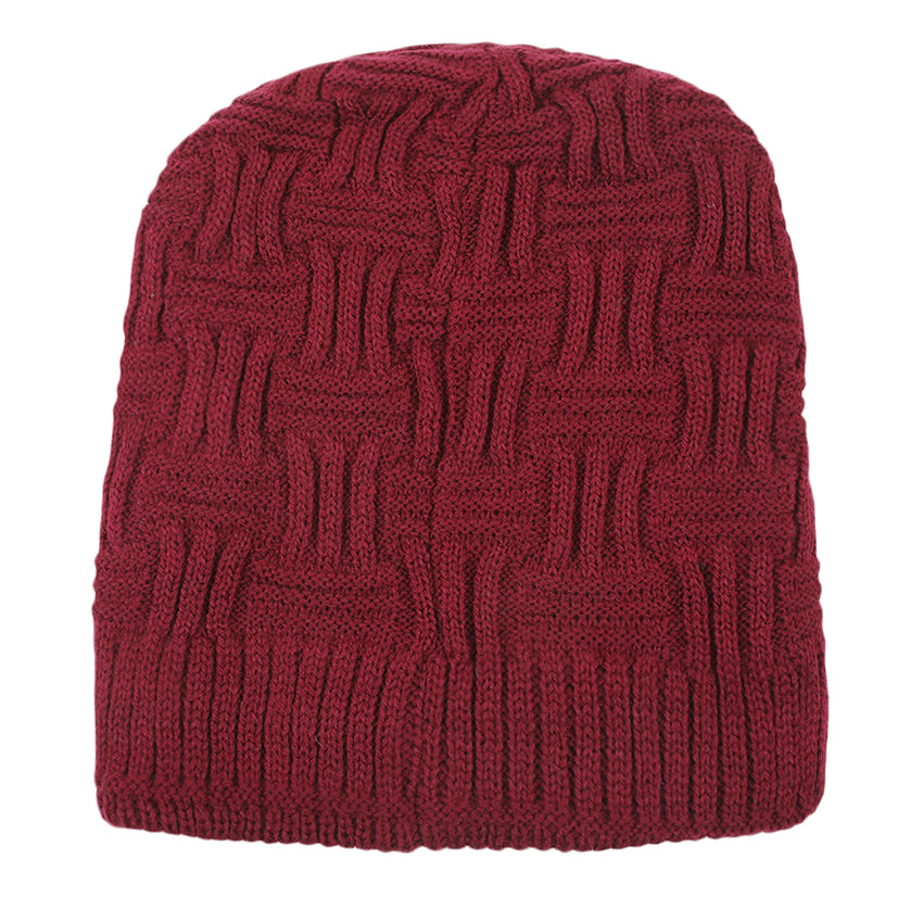 Man's Wollen Cap - Maroon