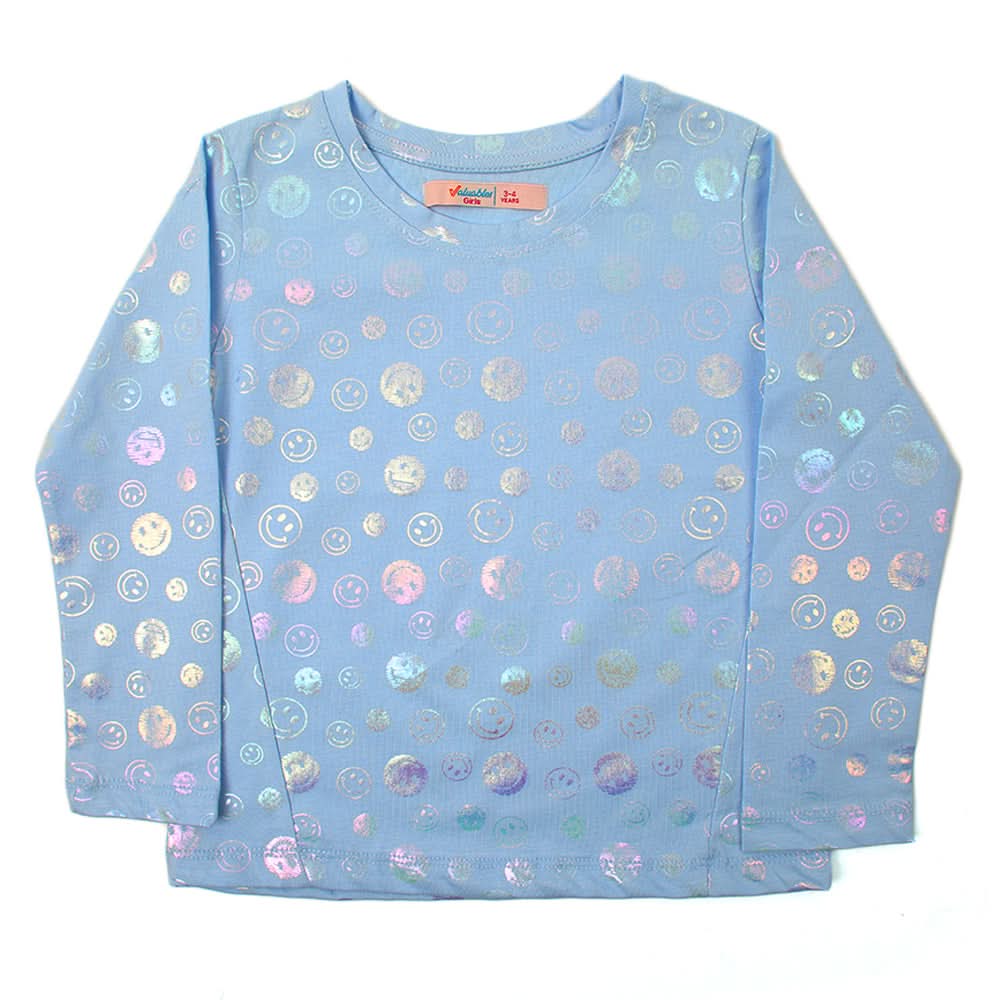 Girls Full Sleeves T-Shirt - Sky Blue, Girls T-Shirts, Chase Value, Chase Value