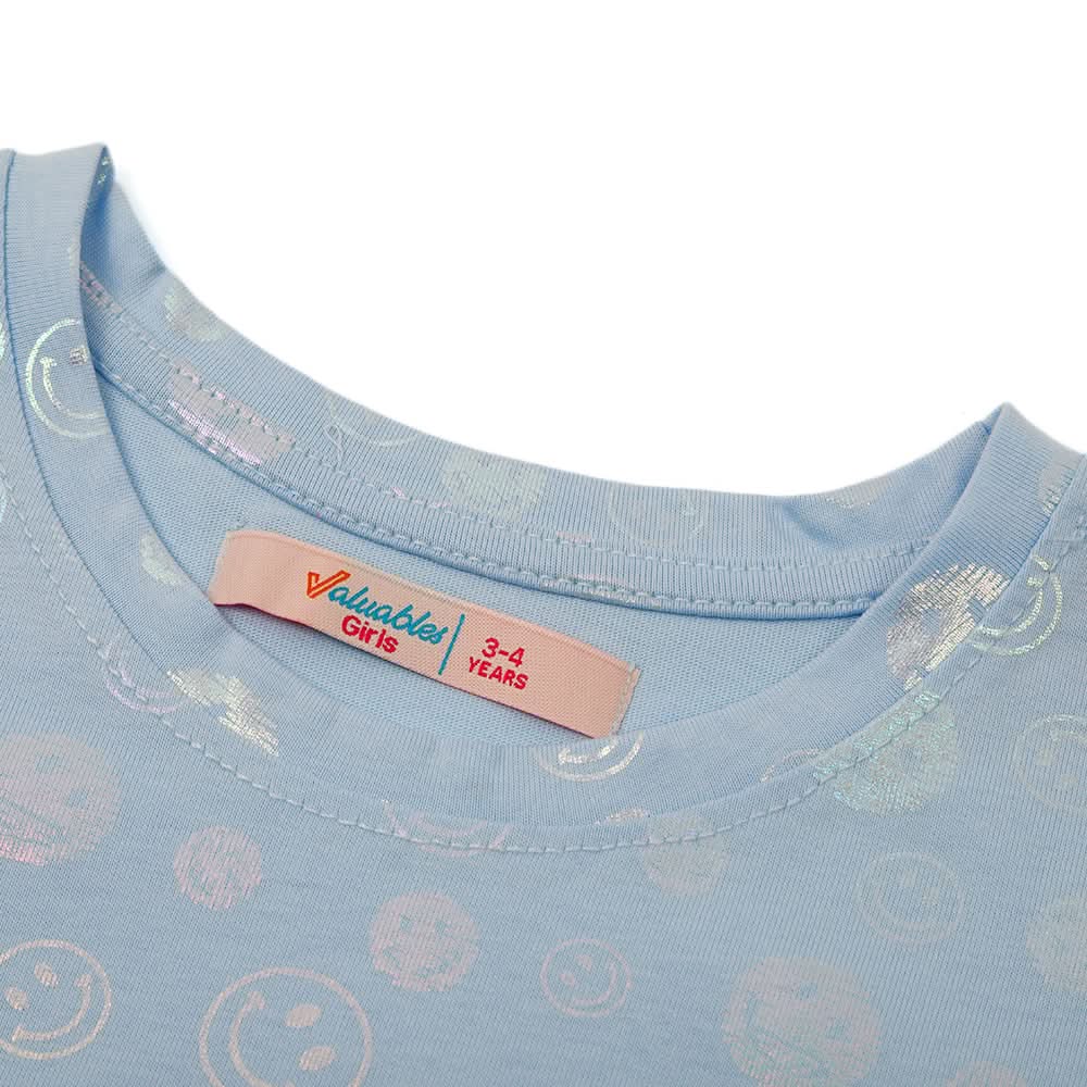 Girls Full Sleeves T-Shirt - Sky Blue, Girls T-Shirts, Chase Value, Chase Value