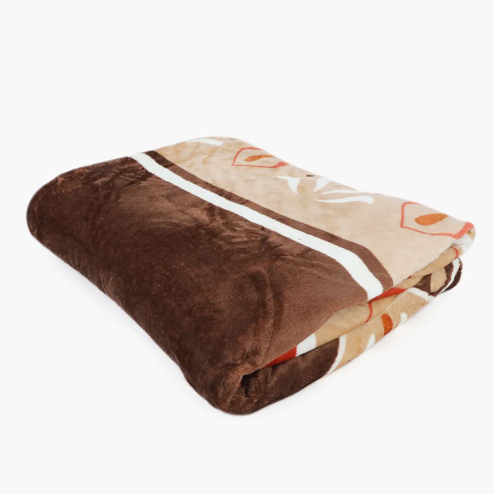 Supremo Embossed Flannel Blanket Double Bed - Brown, Blanket, Chase Value, Chase Value