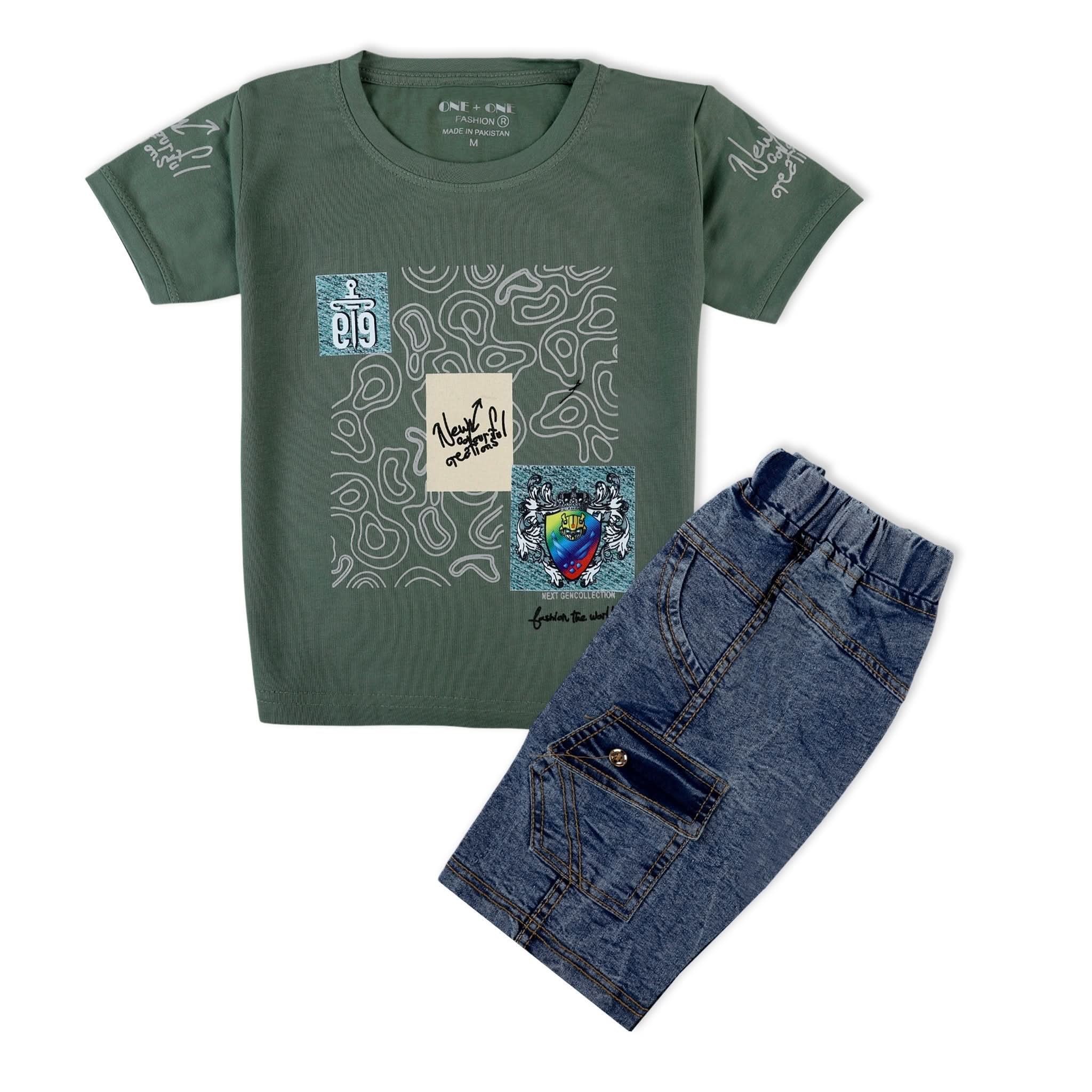 Boys Half Sleeves Suit - Sea Green, Boys Sets & Suits, Chase Value, Chase Value