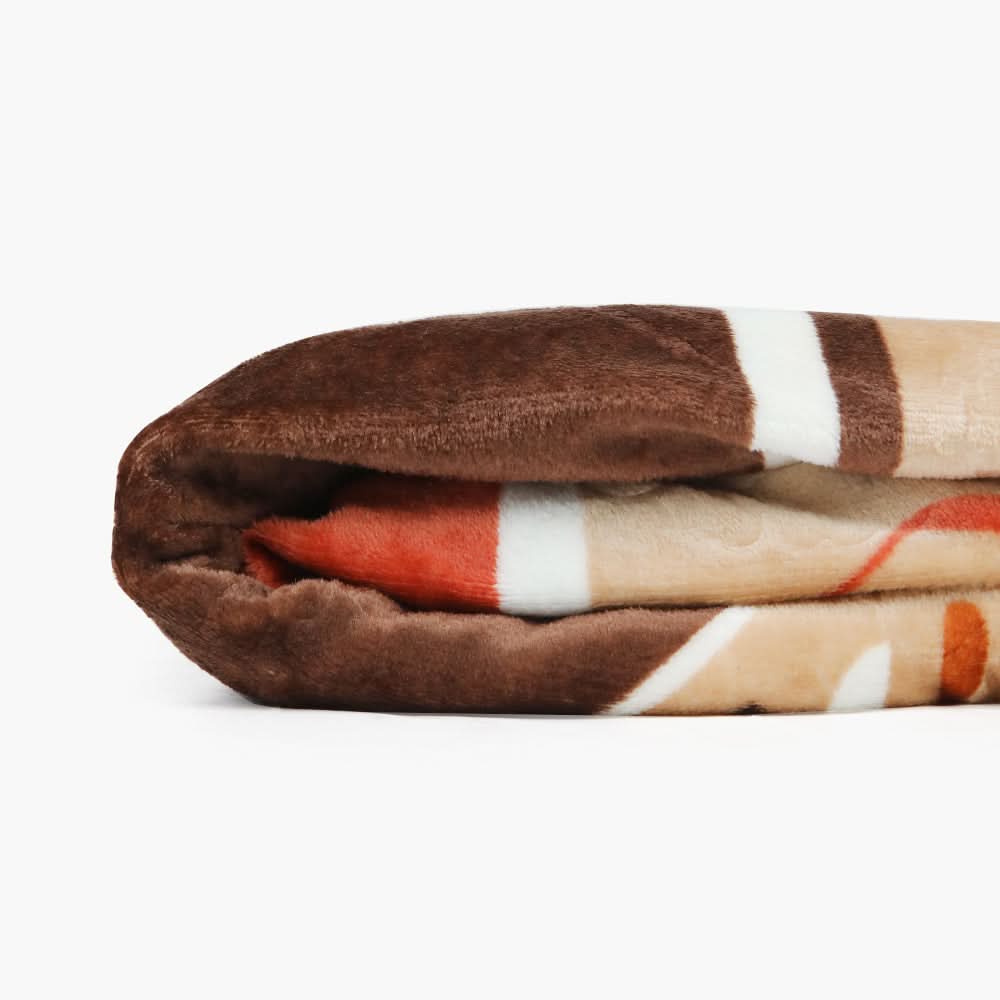 Supremo Embossed Flannel Blanket Double Bed - Brown, Blanket, Chase Value, Chase Value