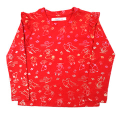 Girls Full Sleeves T-Shirt - Red