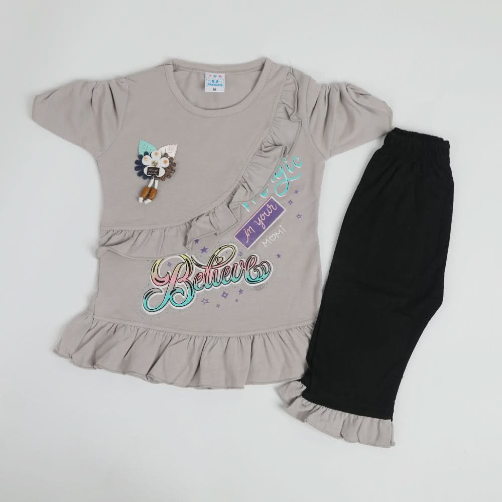 Girls Half Sleeves Suit - Grey, Girls Suits, Chase Value, Chase Value