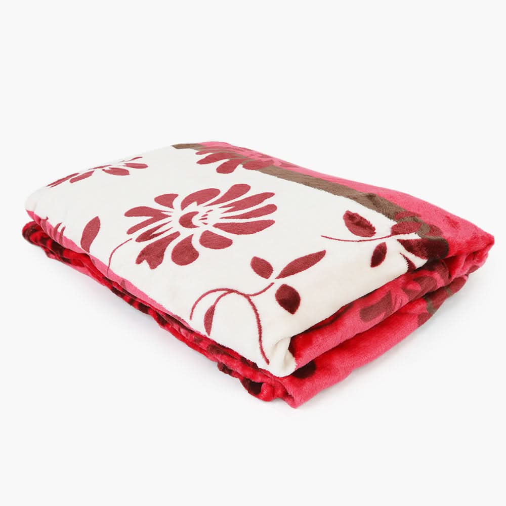 Supremo Embossed Flannel Blanket Double Bed - Maroon, Blanket, Chase Value, Chase Value