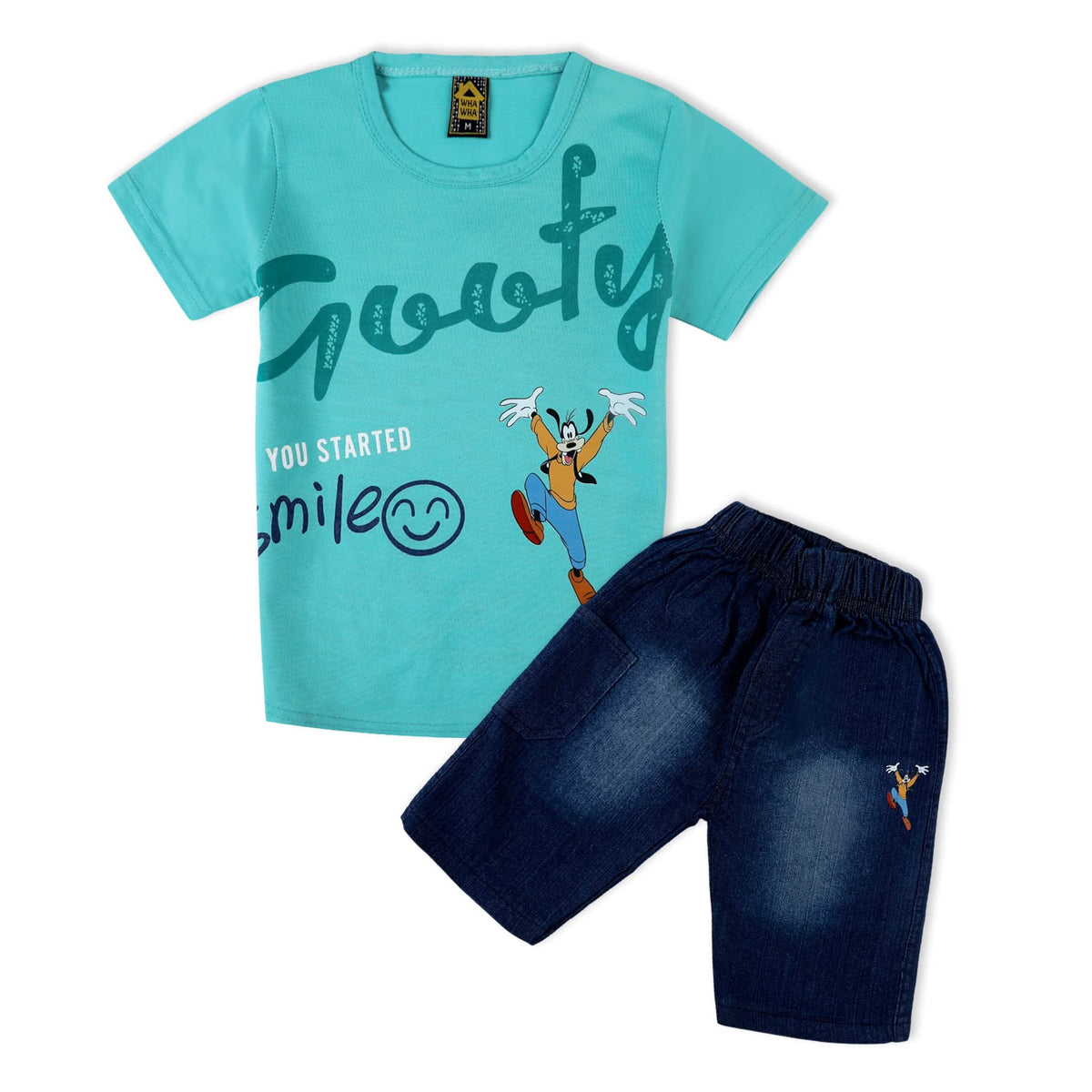 Valuable Boys Half Sleeves Suit - Cyan, Boys Sets & Suits, Chase Value, Chase Value