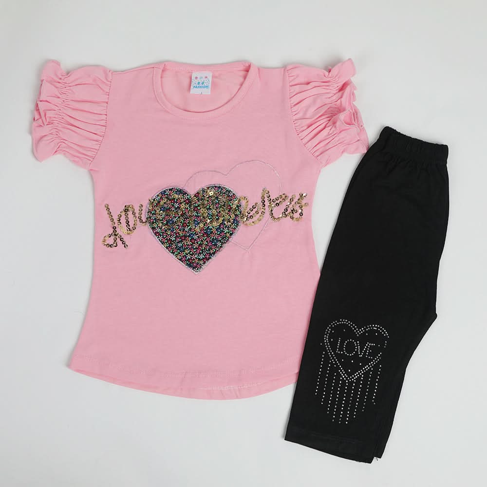 Girls Half Sleeves Suit - Pink, Girls Suits, Chase Value, Chase Value