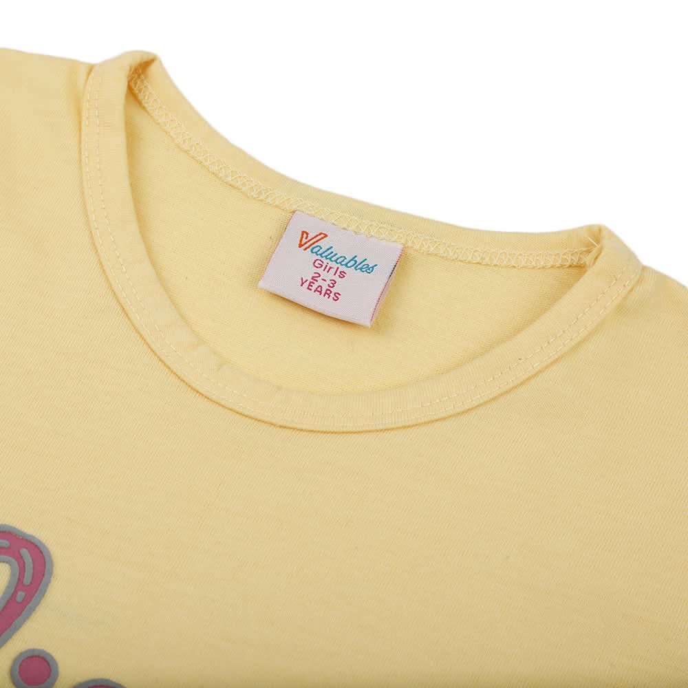 Girls Full Sleeves T-Shirt - Yellow, Girls T-Shirts, Chase Value, Chase Value