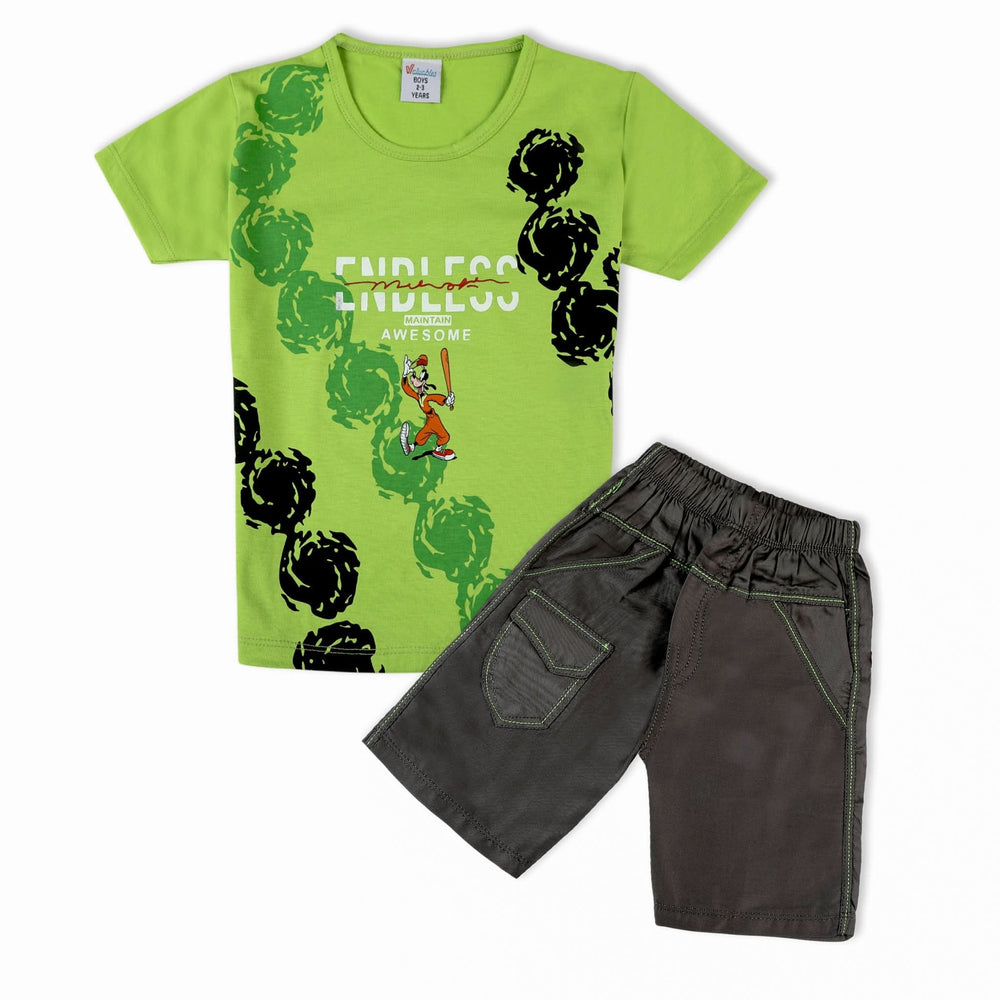 Boys Half Sleeves Suit - Green, Boys Sets & Suits, Chase Value, Chase Value