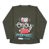 Girls Full Sleeves T-Shirt - Olive, Girls T-Shirts, Chase Value, Chase Value
