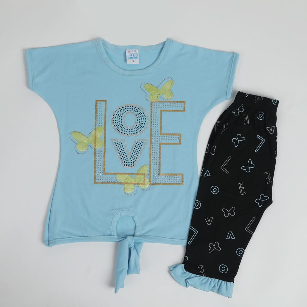 Girls Half Sleeves Suit - Blue, Girls Suits, Chase Value, Chase Value