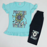 Girls Half Sleeves Suit - Cyan, Girls Suits, Chase Value, Chase Value