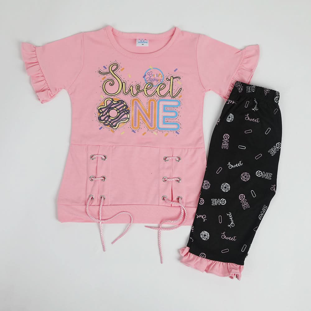 Girls Half Sleeves Suit - Pink, Girls Suits, Chase Value, Chase Value