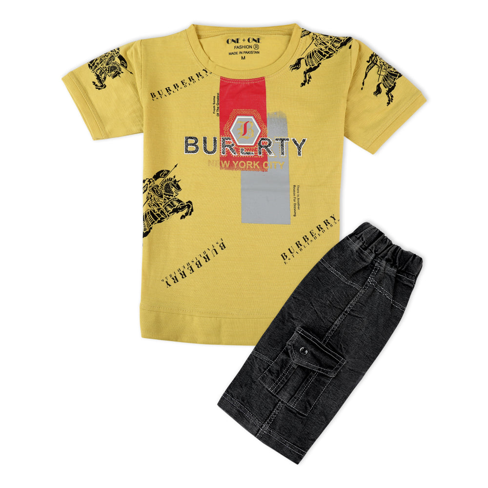 Boys Half Sleeves Suit - Yellow, Boys Sets & Suits, Chase Value, Chase Value