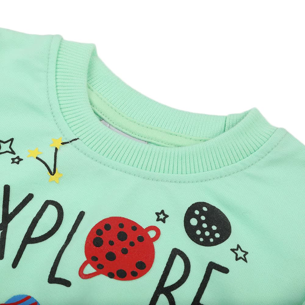 Newborn Boys Full Sleeves T-shirt - Cyan, Newborn Boys Shirts & T-Shirts, Chase Value, Chase Value