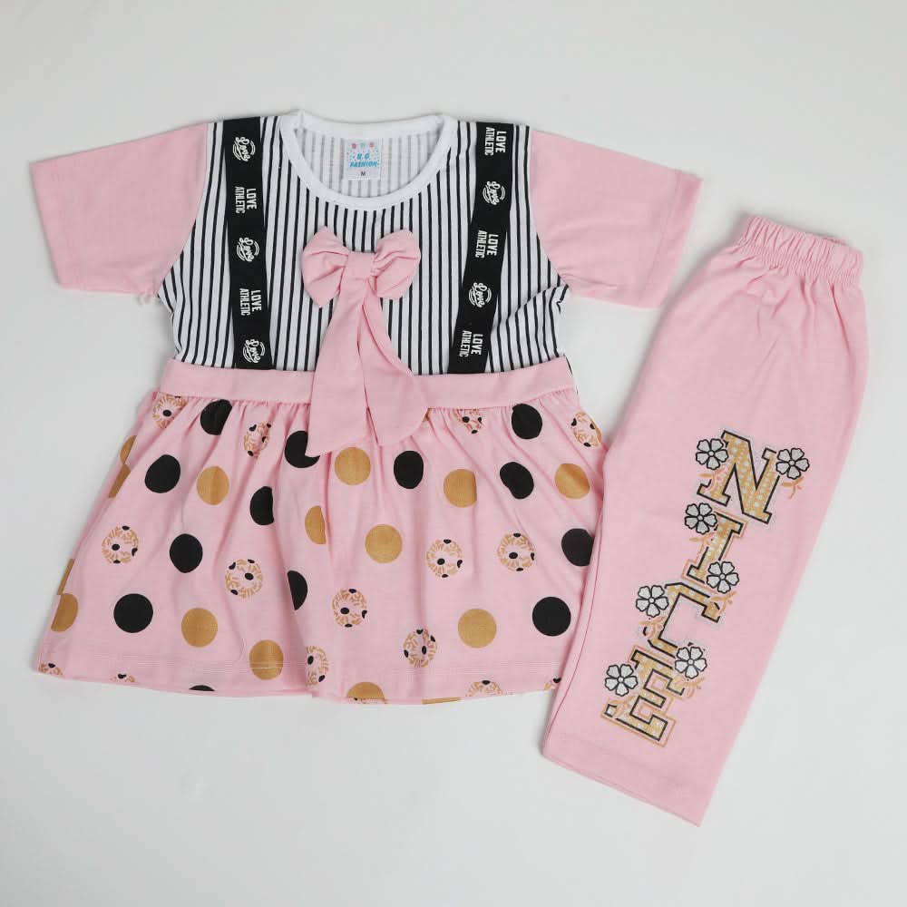 Girls Half Sleeves Suit - Baby Pink, Girls Suits, Chase Value, Chase Value