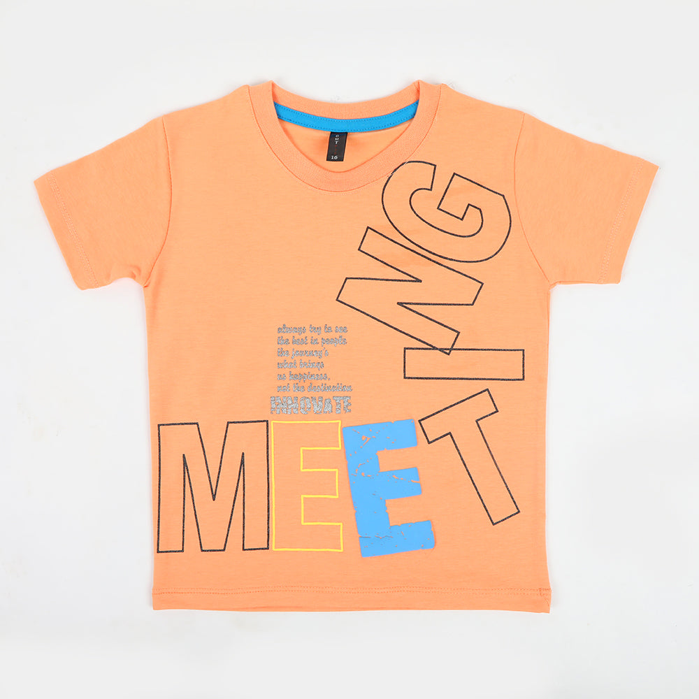Boys Half Sleeves T-Shirt - Orange, Boys T-Shirts, Chase Value, Chase Value