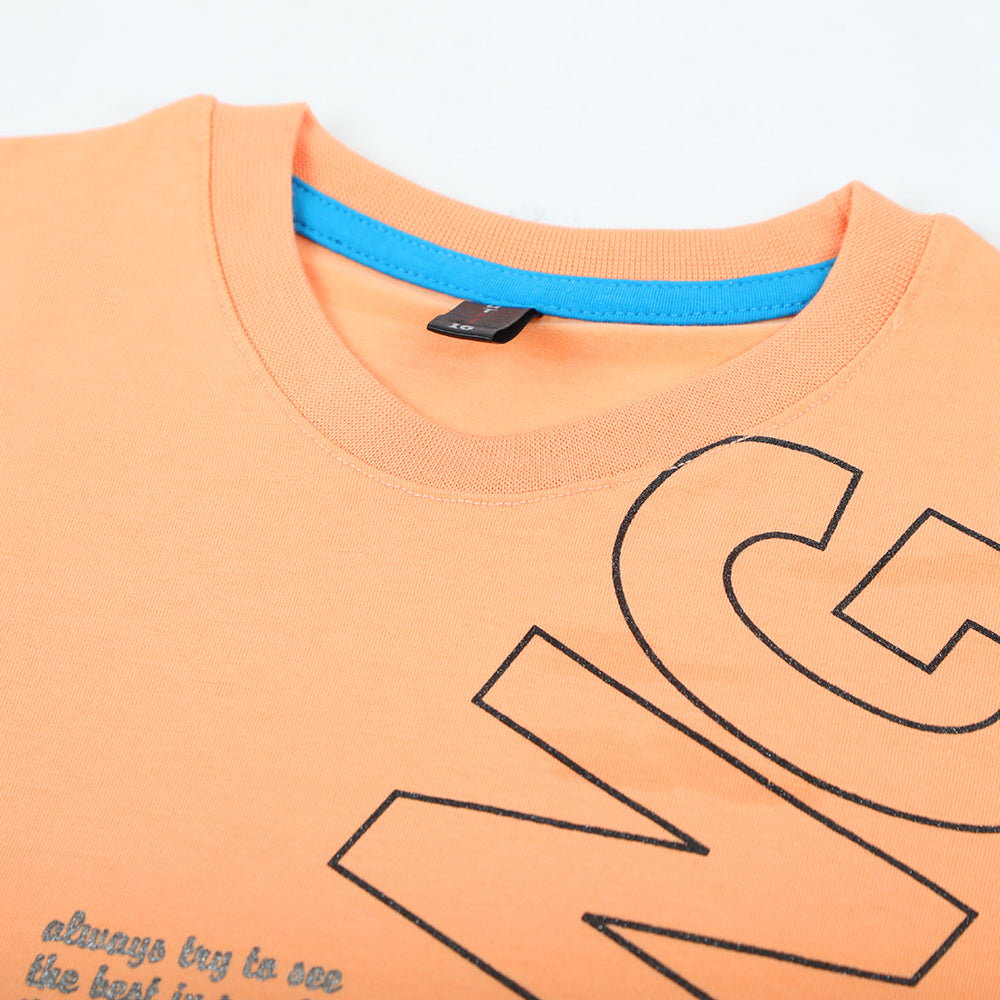 Boys Half Sleeves T-Shirt - Orange, Boys T-Shirts, Chase Value, Chase Value