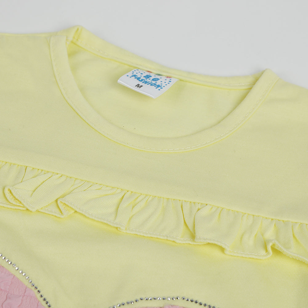 Girls Half Sleeves Suit - Yellow, Girls Suits, Chase Value, Chase Value