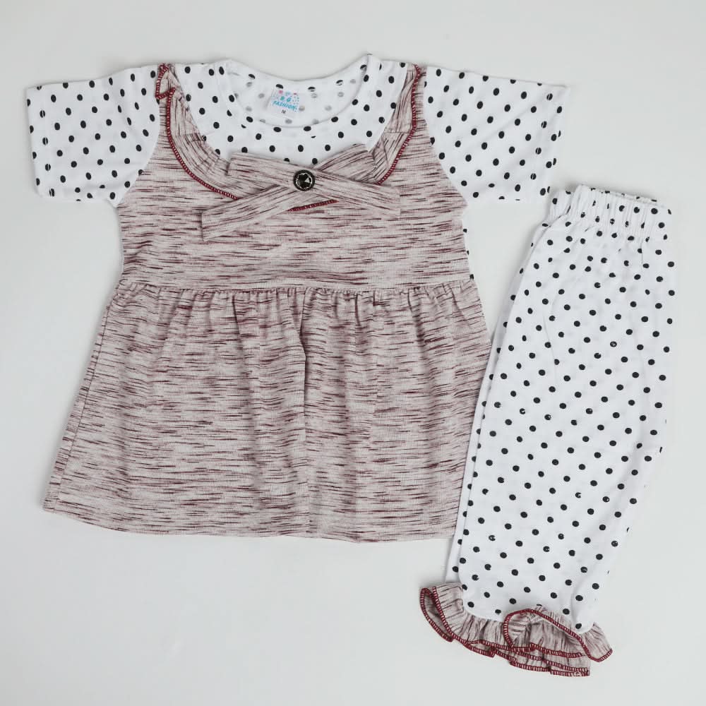 Girls Half Sleeves Suit - Maroon, Girls Suits, Chase Value, Chase Value