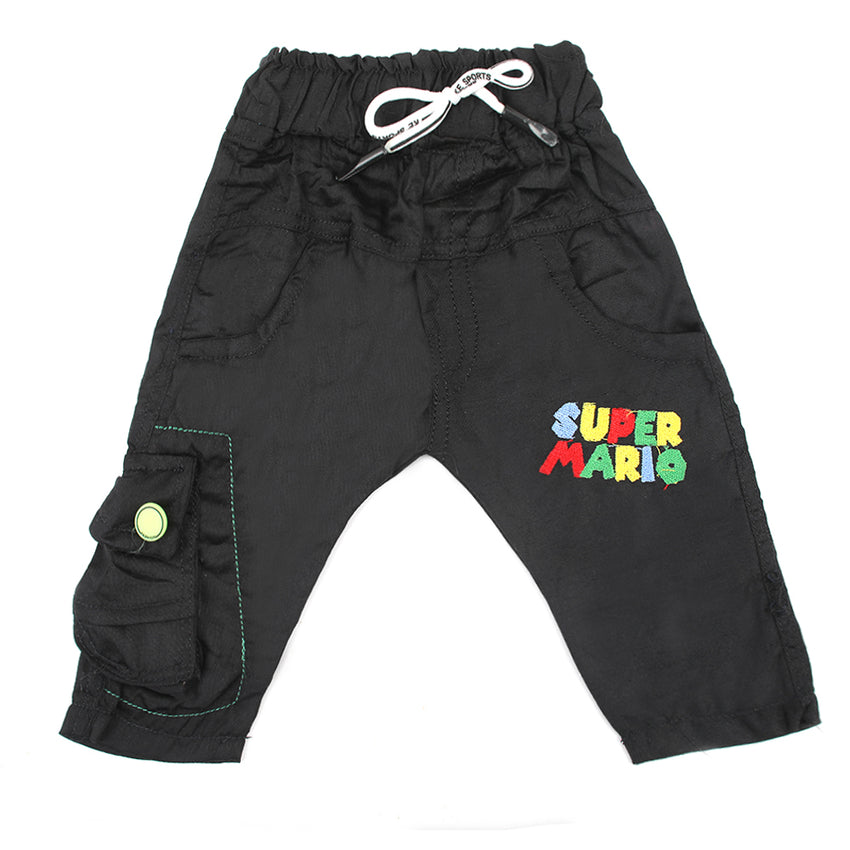 Newborn Boys Cotton Pant - Black