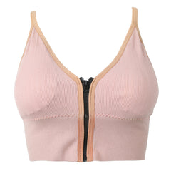 Women's Sport Zip Bra - Peach