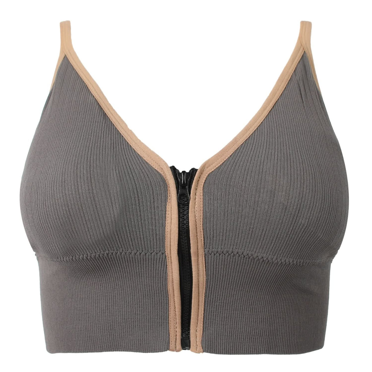 Women's Sport Zip Bra - Grey, Women Sports Bra, Chase Value, Chase Value