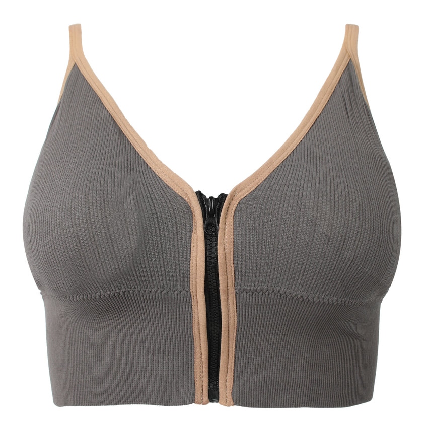 Women's Sport Zip Bra - Grey