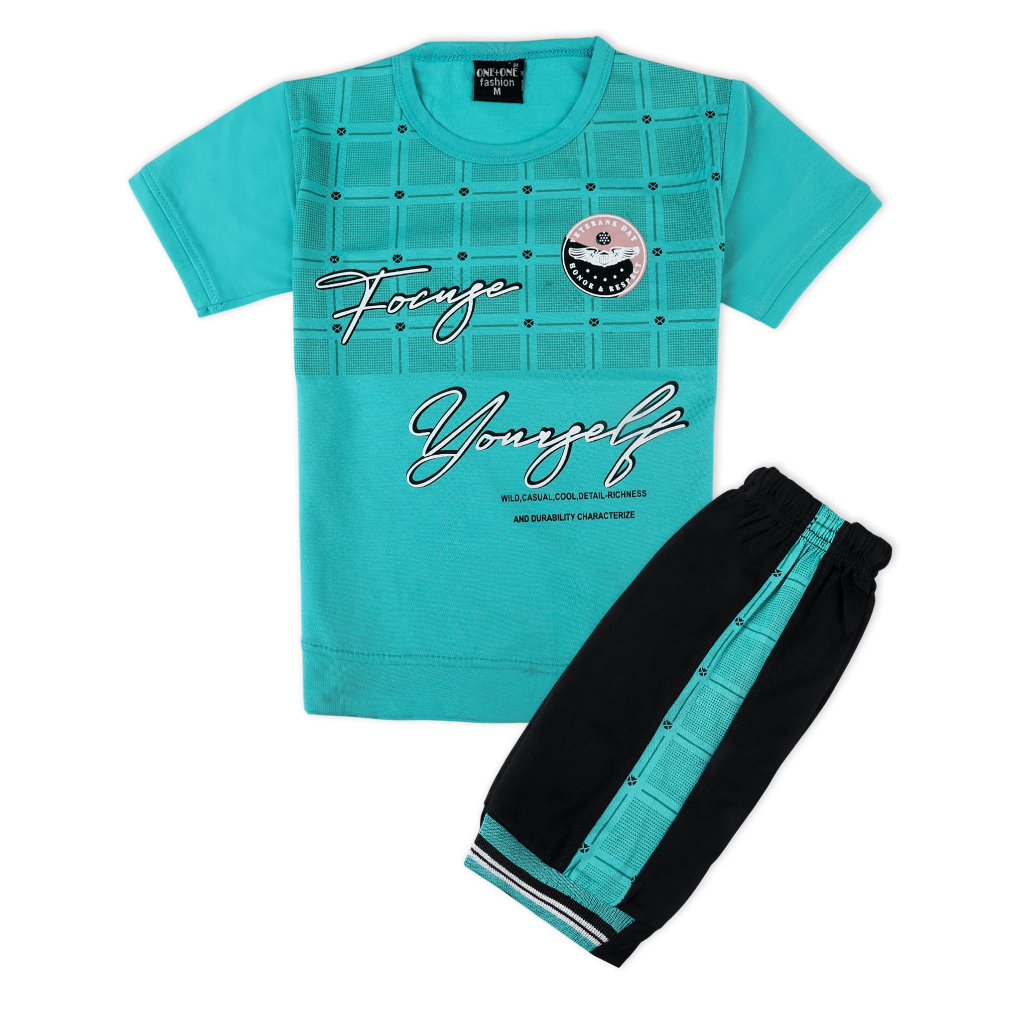 Boys Half Sleeves Suit - Sea Green, Boys Sets & Suits, Chase Value, Chase Value