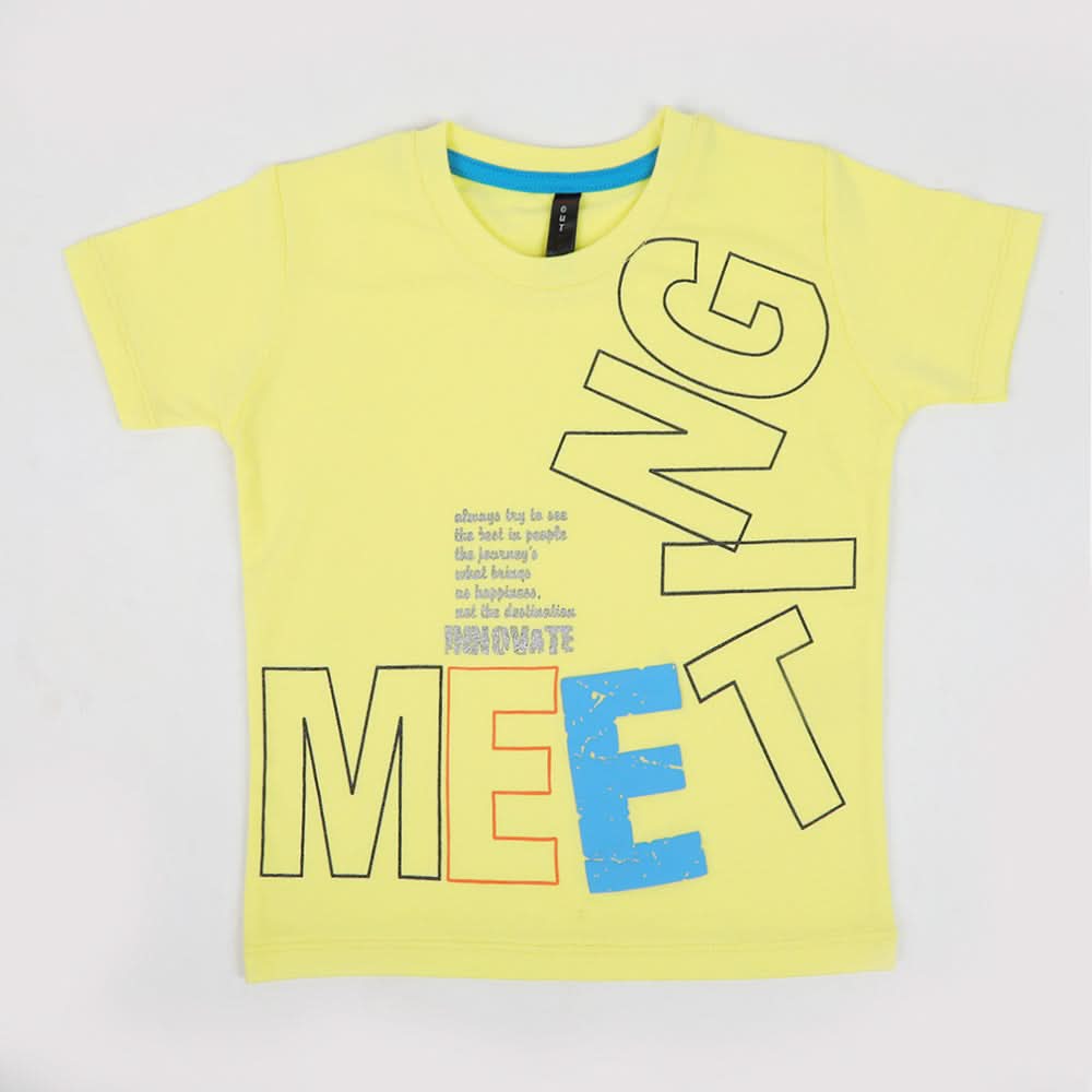 Boys Half Sleeves T-Shirt - Yellow, Boys T-Shirts, Chase Value, Chase Value