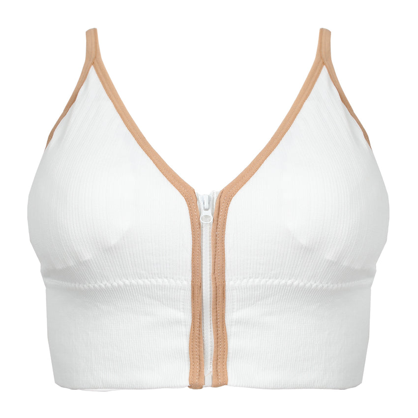 Women's Sport Zip Bra - White