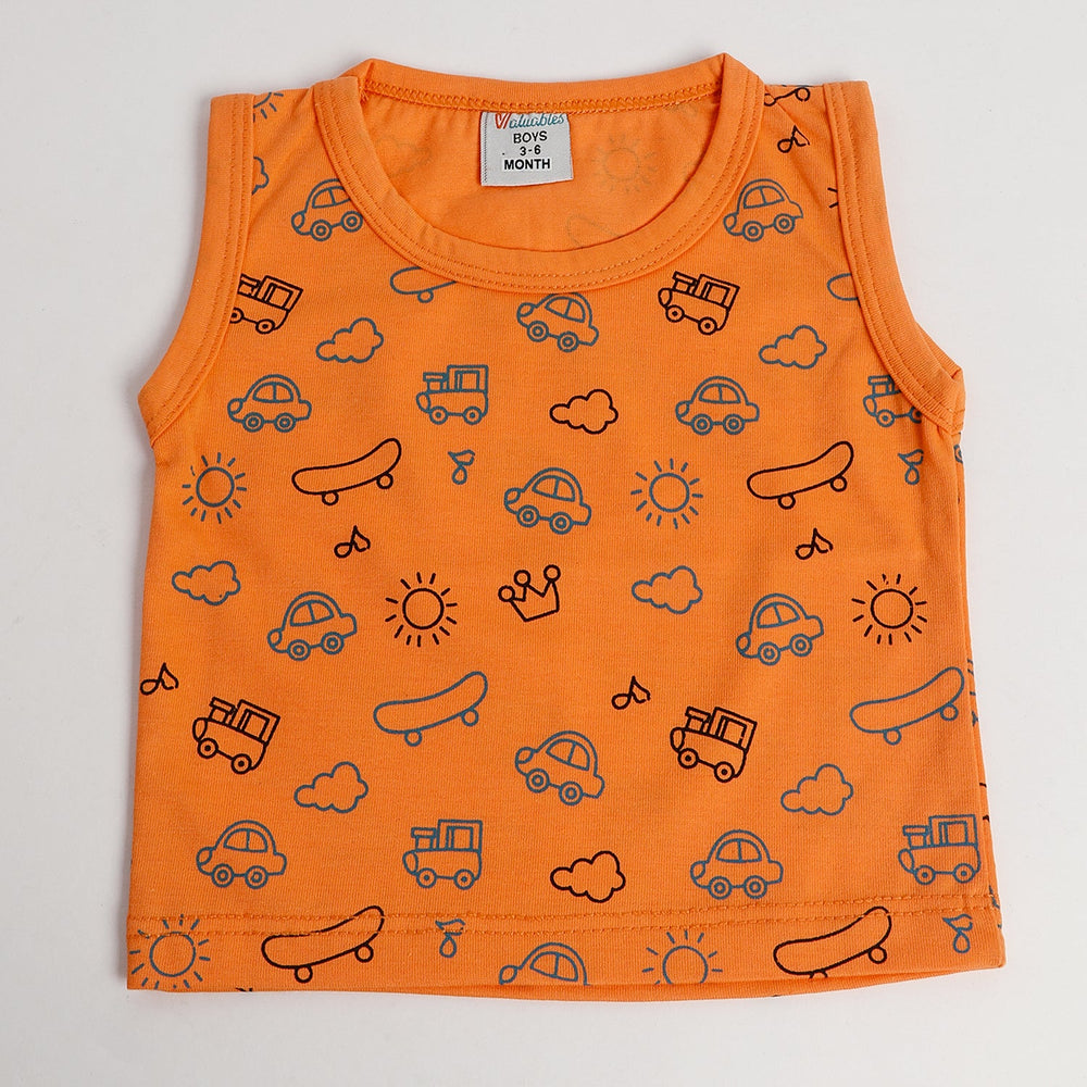 Newborn Boys Sando - Orange, Newborn Boys Shirts & T-Shirts, Chase Value, Chase Value
