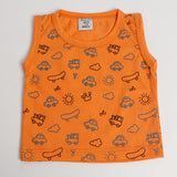 Newborn Boys Sando - Orange, Newborn Boys Shirts & T-Shirts, Chase Value, Chase Value