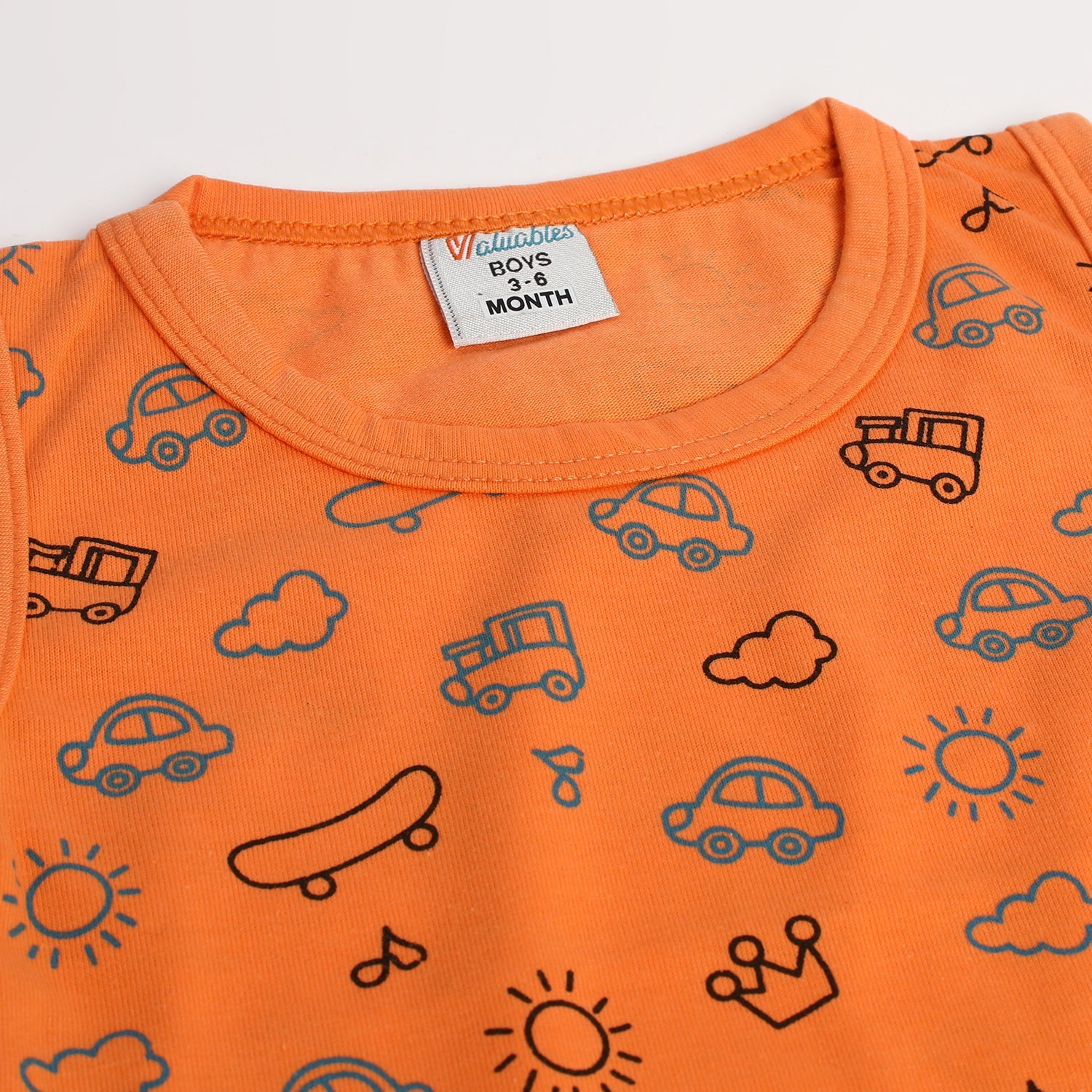 Newborn Boys Sando - Orange, Newborn Boys Shirts & T-Shirts, Chase Value, Chase Value