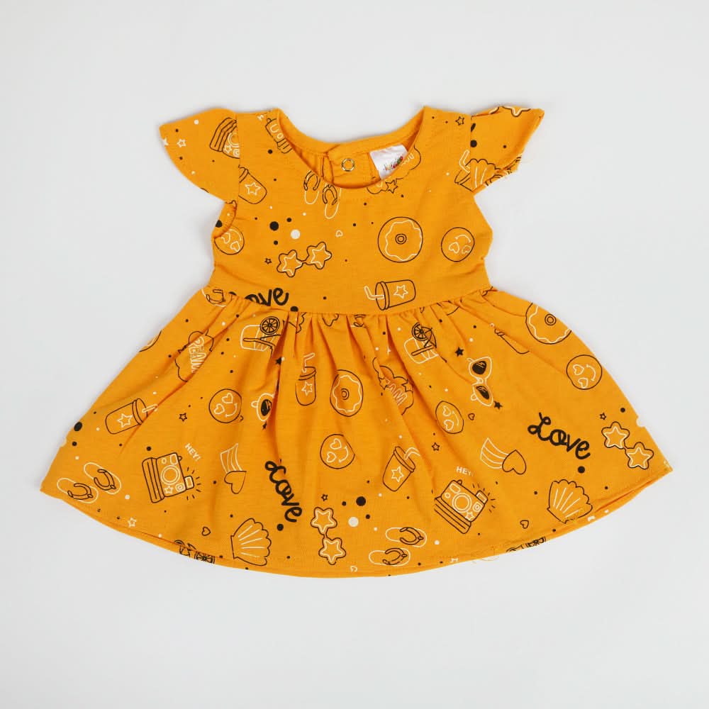 Newborn Girls Frock - Mustard, Newborn Girls Frocks, Chase Value, Chase Value