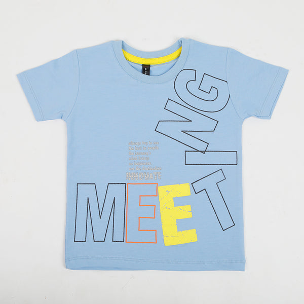 Boys Half Sleeves T-Shirt - Sky Blue, Boys T-Shirts, Chase Value, Chase Value