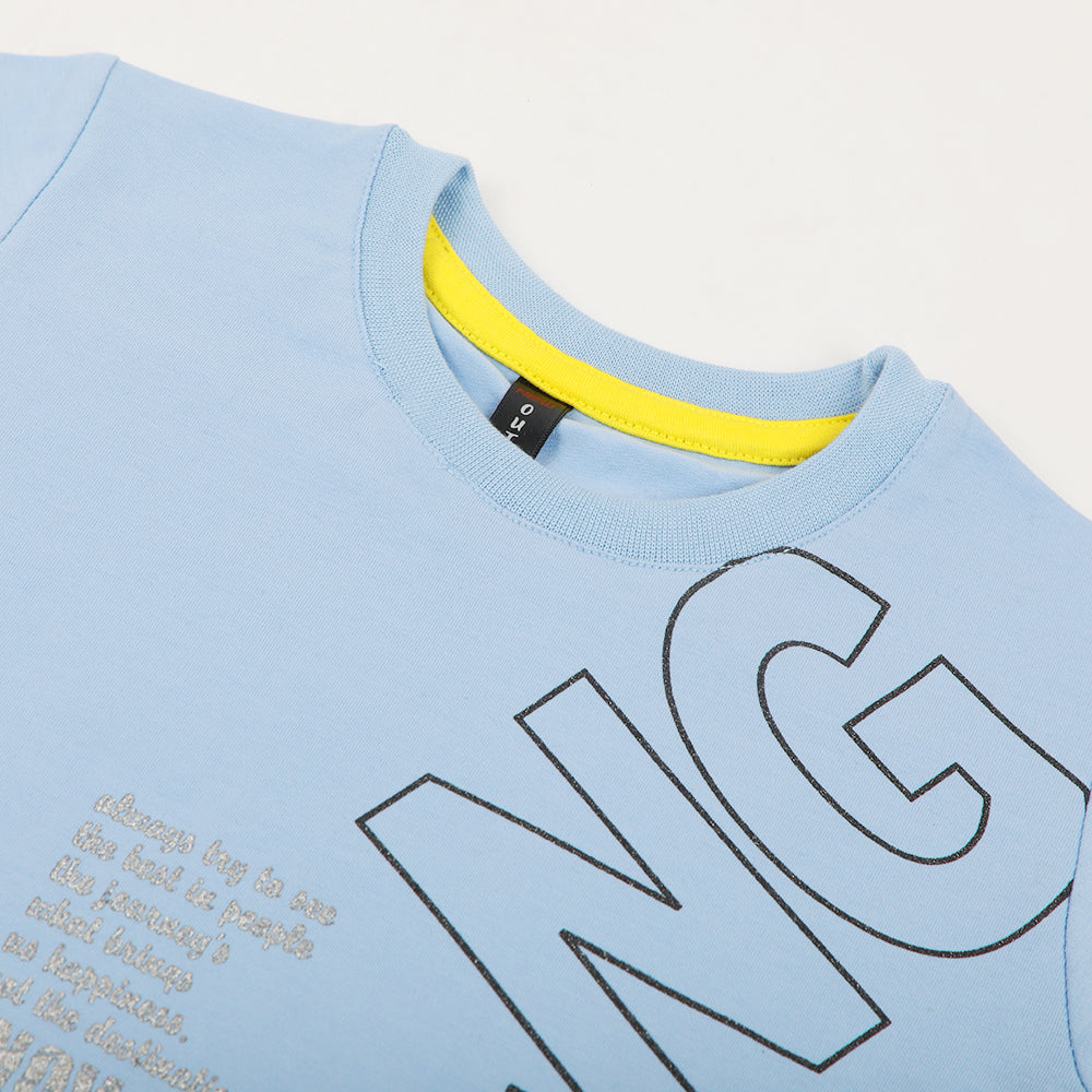 Boys Half Sleeves T-Shirt - Sky Blue, Boys T-Shirts, Chase Value, Chase Value