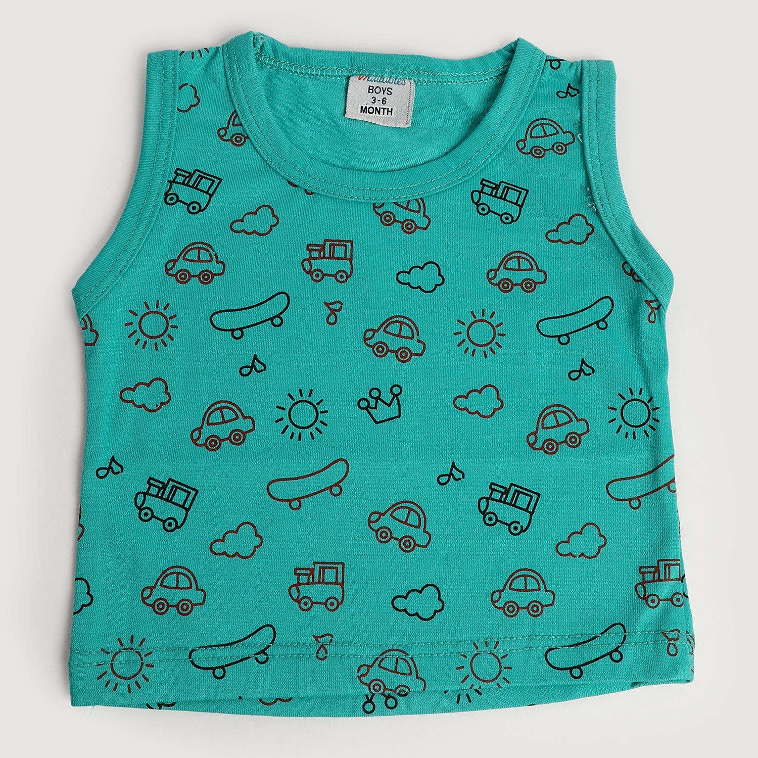 Newborn Boys Sando - Sea Green, Newborn Boys Shirts & T-Shirts, Chase Value, Chase Value