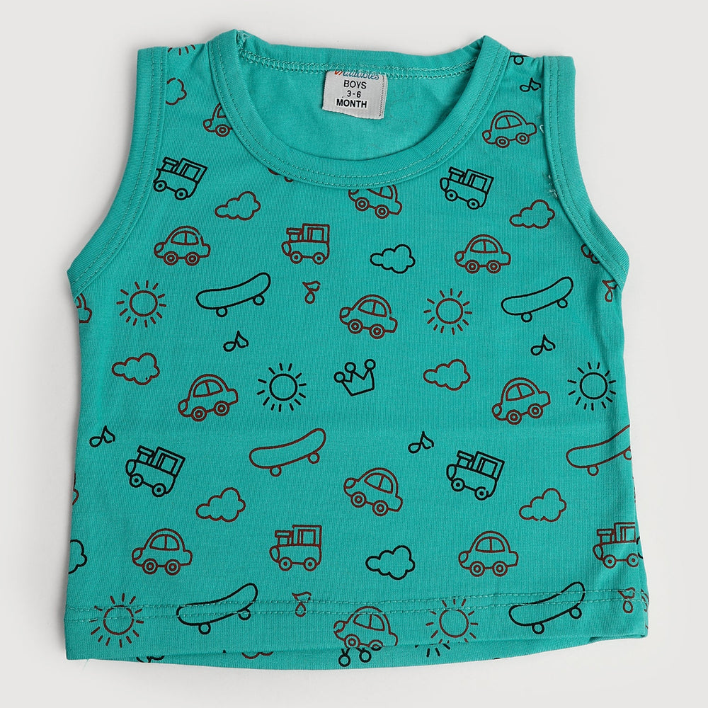 Newborn Boys Sando - Sea Green, Newborn Boys Shirts & T-Shirts, Chase Value, Chase Value