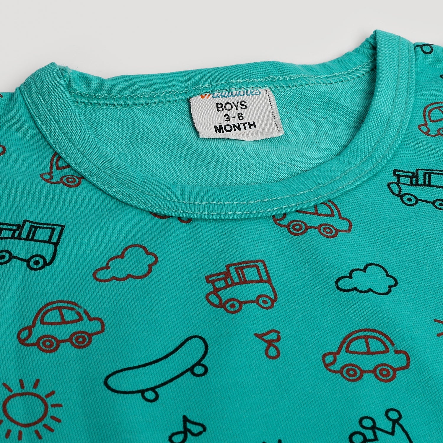 Newborn Boys Sando - Sea Green, Newborn Boys Shirts & T-Shirts, Chase Value, Chase Value