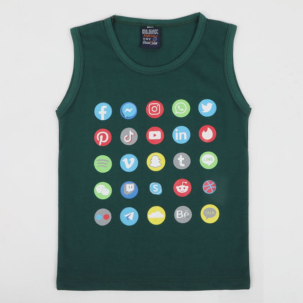 Boys Sando T-Shirt - Dark Green, Boys Sando, Chase Value, Chase Value