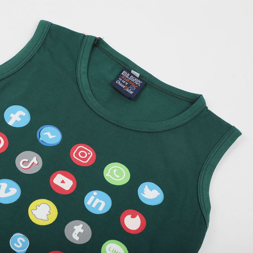 Boys Sando T-Shirt - Dark Green, Boys Sando, Chase Value, Chase Value